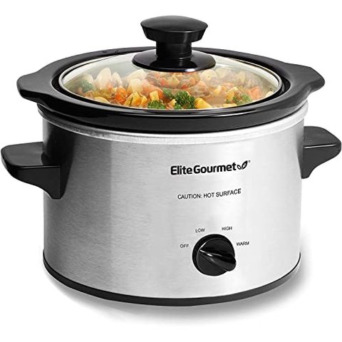 Elite Gourmet Mst-250xs Panela Elétrica Lenta 1,5 Quartos Inox