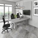 Ver imagem 1 de Mesa de Reunião com Painel para TV Industrial 200cm Cinza F5 Office