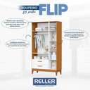 Ver imagem 5 de Guarda Roupa Infantil Flip 3 Portas com Berço Americano Flip Branco Acetinado Savana - Reller