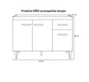 Ver imagem 5 de Armário Balcão de Pia Aurora 120cm Branco s/Tampo - Nathan