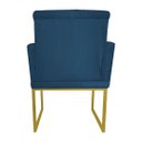 Ver imagem 3 de Poltrona Klara Suede Azul Royal Base Metálica Dourada - Vallisa Decor