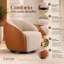Ver imagem 6 de Poltrona Giratória 360° Orgânica Bouclé Sala Recepção Nuvem:Bouclê/Courino Sintético/ Bege Detalhe m