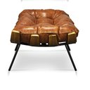 Ver imagem 3 de Puff Decorativo Costela Sala E Escritório Couríssimo Nozes