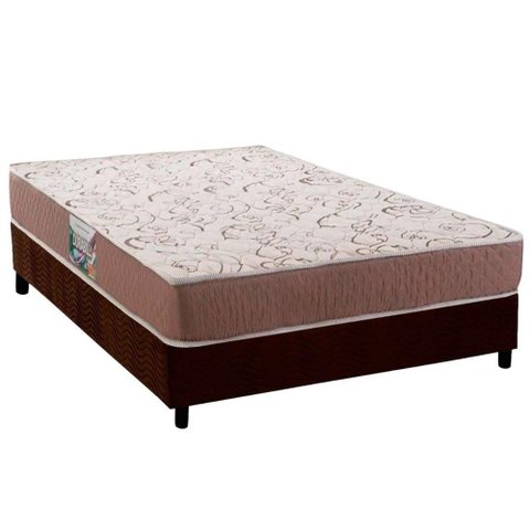 Cama Box Casal: Colchão Ortopédico Herval Compact Ag 65 / Durabilli Bordado Double Side + Base Crc