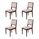 Ver imagem 1 de Conjunto com 4 Cadeiras de Jantar Estofada Suellen em Madeira e Mdf Castanho Linho Bege