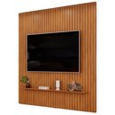Ver imagem 2 de Painel Ripado para TV 75 pol Sala Quarto 223x240cm Lexa D05 Freijó - Lyam Decor