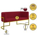 Ver imagem 6 de Sofá Namoradeira 2 Lugares Moderna Base Metal Gold Balaqui Marsala