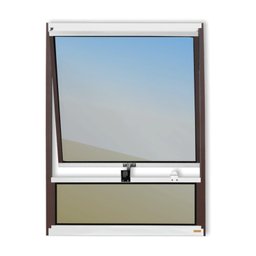 Janela de Alumínio Maxim-ar com Bandeira 80x60cm Vidro Espelhado Plus Brimak - 1 Janela de Alumínio Maxim-ar com Bandeira 80x60cm Vidro Espelhado Plus Brimak - 1