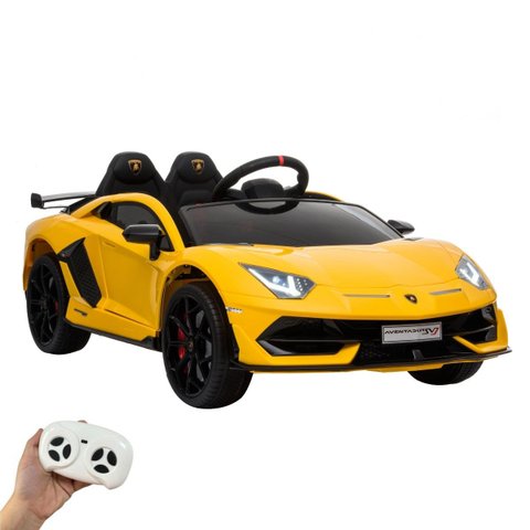 Mini Carro Elétrico Infantil Lamborghini Aventador Svj 12v Controle Amarela Importway Bw303am