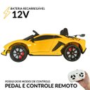 Ver imagem 4 de Mini Carro Elétrico Infantil Lamborghini Aventador Svj 12v Controle Amarela Importway Bw303am