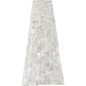 Tapete De Couro passadeira branco 0,60x2,50 com bordas