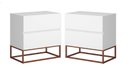 Ver imagem 5 de Kit 2 Mesas de Cabeceira Eros 45cm MDF Design Moderno Pés Estilo Industrial Cobre