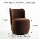 Ver imagem 4 de Kit 2 Poltronas Lia Compacta Orgânica Bouclé Moderna Confortável Sala Espera Recepção Consultório Ha