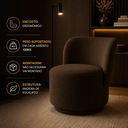 Ver imagem 2 de Kit 2 Poltronas Lia Compacta Orgânica Bouclé Moderna Confortável Sala Espera Recepção Consultório Ha