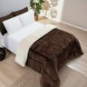 Coberdrom Diamond Casal King Sherpa com Manta Flannel 01 Peça - Marrom - 2