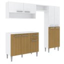Ver imagem 1 de Cozinha Modulada com Balcão Tampo Madri 4 Peças 9 Portas 1 Gaveta Mdp Branco Canelado - Clicklar