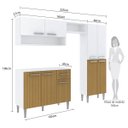 Ver imagem 3 de Cozinha Modulada com Balcão Tampo Madri 4 Peças 9 Portas 1 Gaveta Mdp Branco Canelado - Clicklar