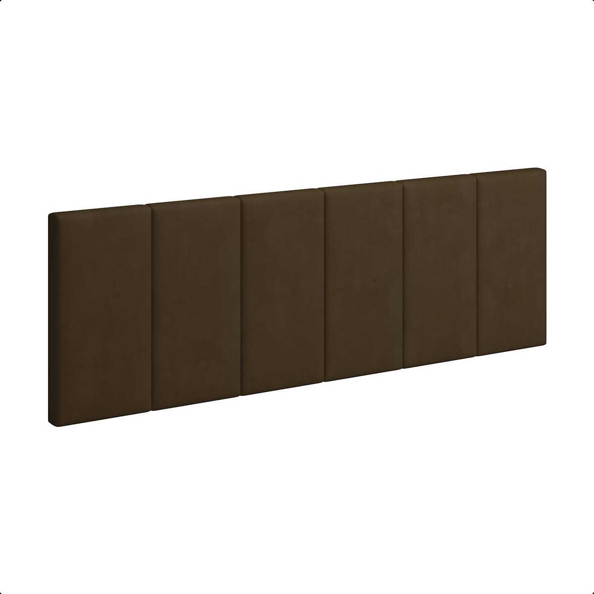 Cabeceira de Cama Casal Queen 160cm Painel para Quarto Almofadada Tecido Suede:marrom - 1