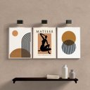 Ver imagem 2 de Kit 3 Quadros Decoração Minimalista marrom 33x24cm - com Vidro:madeira Branca