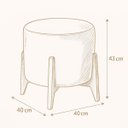 Ver imagem 5 de Kit 2 Poltrona Decorativa e Puff Sala Moderno Escritório Gaia:linho Bege