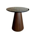 Ver imagem 1 de Mesa Cone Lateral Base Imbuia Rajado Tampo 51 cm Laca Preta Laca Preta