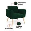 Ver imagem 4 de Namoradeira e Poltrona Pé Palito Natural Elisa Bouclê Verde D03 - D'Rossi
