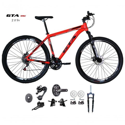 Bicicleta Aro 29 Gta Start Kit 2x9 Gta Sunrun Freio Disco K7 11/36 Pedivela 24/38d Garfo com Trava