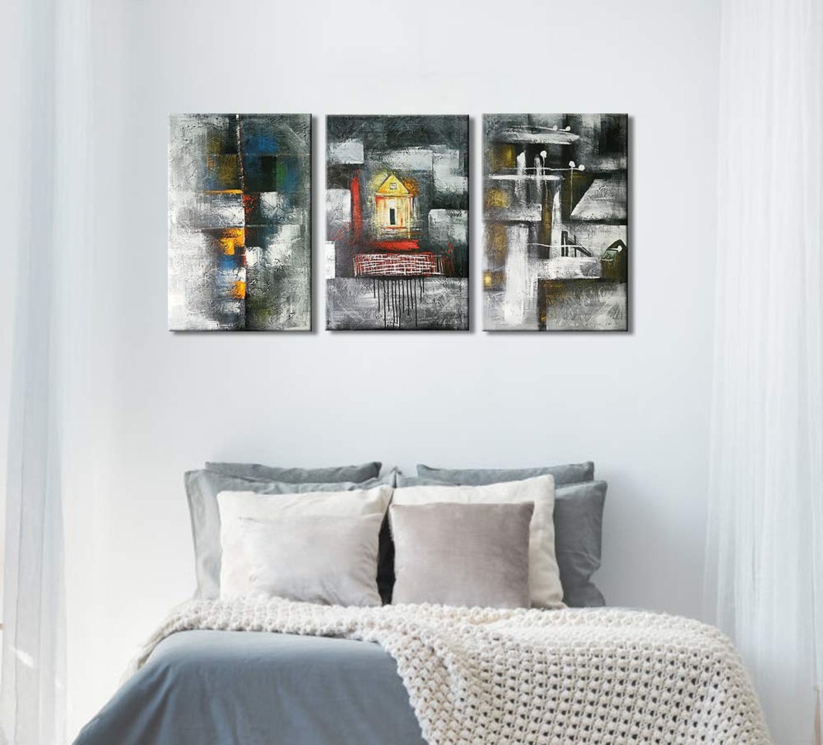 Quadro Pintura Tela emoldurado óleo 5331: 110cm (A) x 160	cm (L) - 4