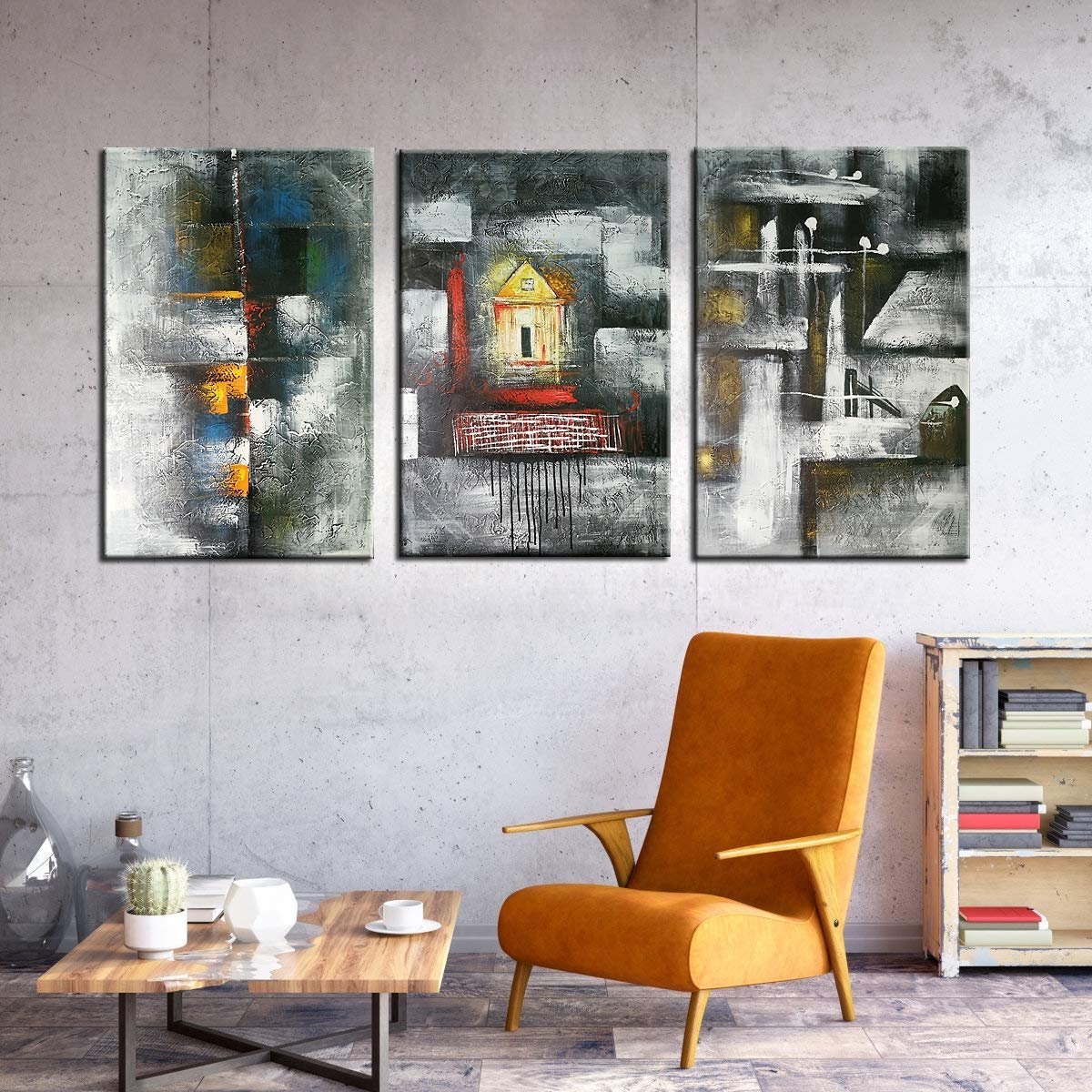 Quadro Pintura Tela emoldurado óleo 5331: 110cm (A) x 160	cm (L) - 5