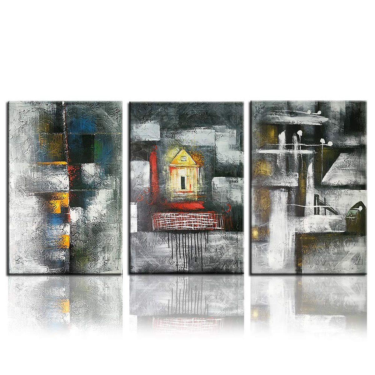 Quadro Pintura Tela emoldurado óleo 5331: 110cm (A) x 160	cm (L) - 2