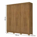 Ver imagem 3 de Guarda-Roupa Casal 6 Portas, 2 Gavetas e Pés Noronha Marrom/Cinamomo