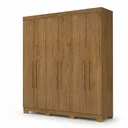 Ver imagem 2 de Guarda-Roupa Casal 6 Portas, 2 Gavetas e Pés Noronha Marrom/Cinamomo