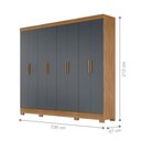 Ver imagem 5 de Guarda Roupa Casal Mistral 8 Portas 4 Gavetas MDP Freijó-Cinza Moval Móveis