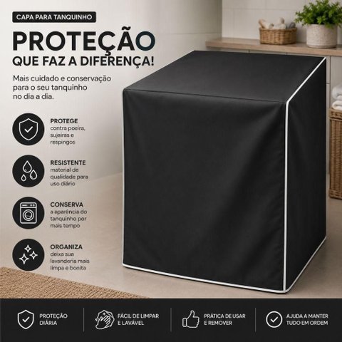 Capa para Tanquinho Lisa Protetora Universal Anti Chuva Sol Lavadora Maquina Lavavel Protecao Poeira