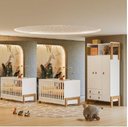 Ver imagem 2 de Jogo de Quarto Infantil Kit Gêmeos com 2 Berços 2 Colchão e Roupeiro Fantasia - Móveis Leartam