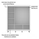 Ver imagem 6 de Guarda Roupa Casal Madesa Mônaco 3 Portas de Correr com Espelho com Pés - Branco/rustic