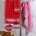 Ver imagem 1 de Jogo de Toalha Banho e Rosto Presente Dias Das Mães Bene Casa Vermelho