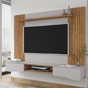 Ver imagem 2 de Painel Suspenso Buzios Sala Tv até 60 Polegadas com 2 Portas Cinamomo/off White