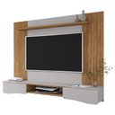 Ver imagem 1 de Painel Suspenso Buzios Sala Tv até 60 Polegadas com 2 Portas Cinamomo/off White