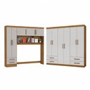Ver imagem 2 de Guarda-roupa Casal Modulado Hércules 11 Portas 6 Gavetas Cinamomo/off White - Carioca Móveis