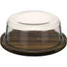 Queijeira Redonda Home&co com Tampa de Vidro Madeira 8x21x21cm Natural - 1