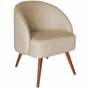 Ver imagem 2 de Kit 2 Poltronas para Sala e Escritório Decorativas Cadma Linho Bege