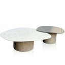 Ver imagem 2 de Conjunto de Duas Mesas de Centro Orgânica 100 Cm Mármore e Laqueado