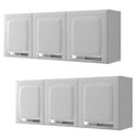 Ver imagem 1 de Conjunto 2 Armários de Cozinha Aéreos Itatiaia Aço 3 Portas Rose Branco Neve