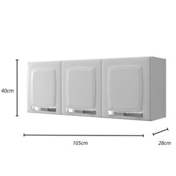Conjunto 2 Armários de Cozinha Aéreos Itatiaia Aço 3 Portas Rose Branco Neve - 4