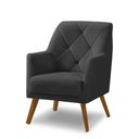 Ver imagem 6 de Poltrona Decorativa Bordada Magali Veludo Cinza Grafite Lansofbr