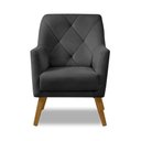 Ver imagem 2 de Poltrona Decorativa Bordada Magali Veludo Cinza Grafite Lansofbr