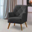 Ver imagem 1 de Poltrona Decorativa Bordada Magali Veludo Cinza Grafite Lansofbr