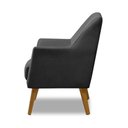 Ver imagem 4 de Poltrona Decorativa Bordada Magali Veludo Cinza Grafite Lansofbr