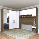 Ver imagem 1 de Guarda Roupa Casal Modulado Espelho Cp06 Delphi Avelã/branco L01 - Mpozenato
